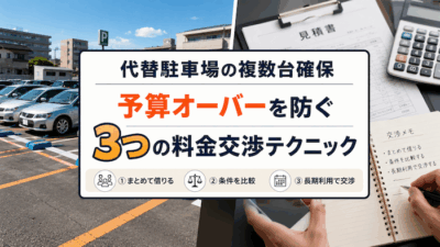 代替駐車場の複数台確保、予算オーバーを防ぐ3つの料金交渉テクニック