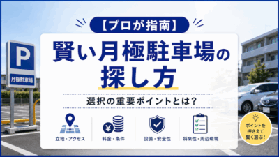 【プロが指南】賢い月極駐車場の探し方・選択の重要ポイントとは？
